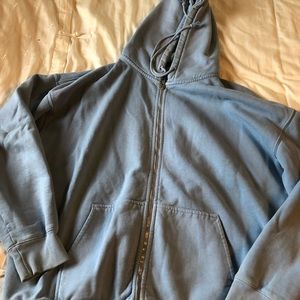 Brandy Melville oversized zip up hoodie in sky blue